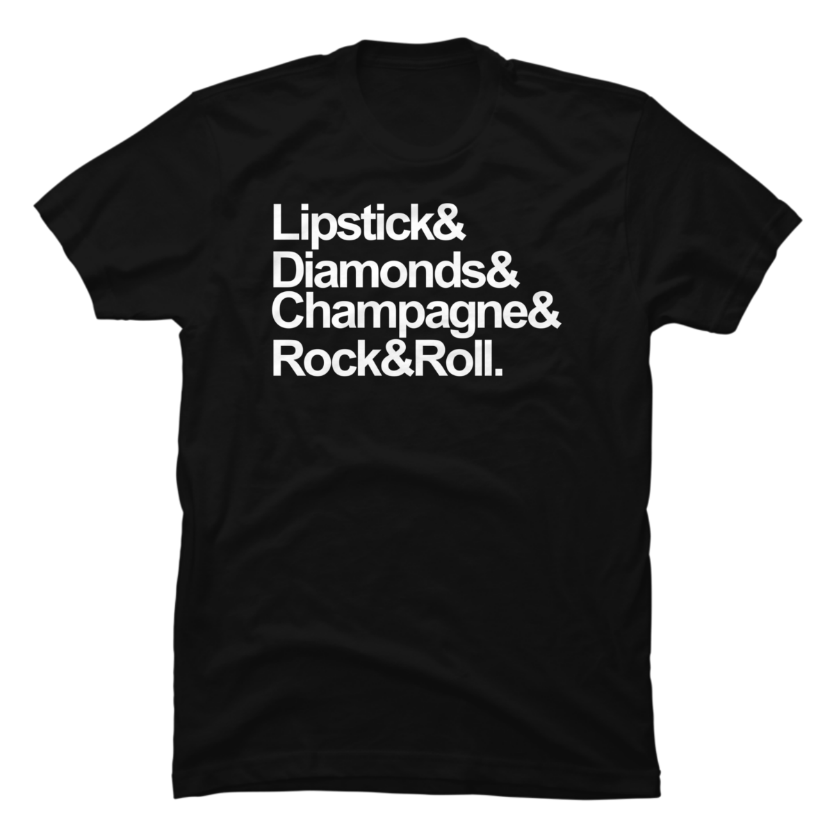 lipstick diamonds champagne rock and roll shirt
